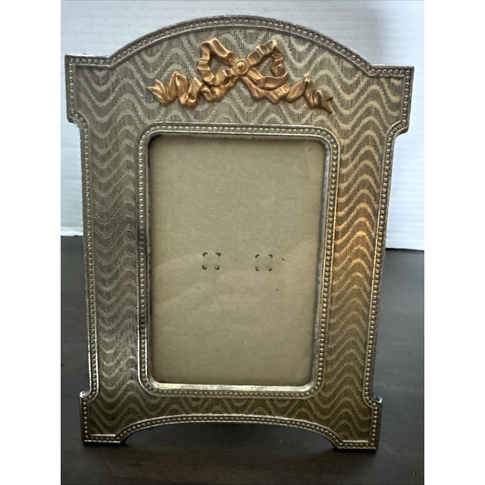 Enchanted Gold/ Green Vintage Brass 3 X 4.5"  Picture Frame Glass Felt Back